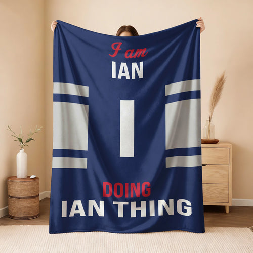 I'm Name Doing Name Things Navy Fleece Blanket IAN 13K1 BK51