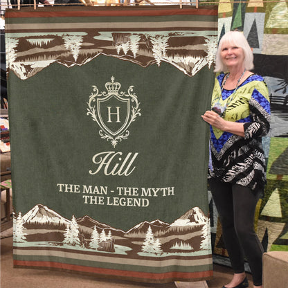 The Man The Myth The Legend Deer In Forest Brown Fleece Blanket HILL 13K1 BK10