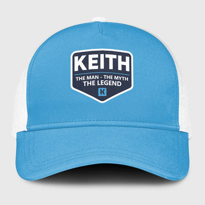 The Man The Myth The Legend Light Blue Mesh Cap KEITH 13K1 C190PF