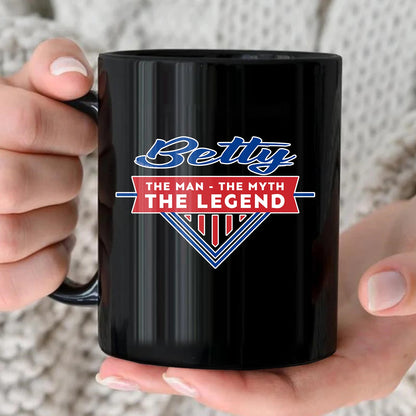 The Man The Myth The Legend Red And Blue Logo Mug BETTY 13K1 MG34