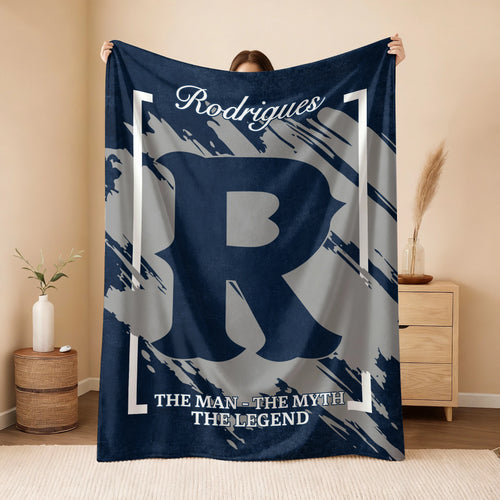 The Man The Myth The Legend Navy Baseball Fleece Blanket RODRIGUES 13K1 BK17