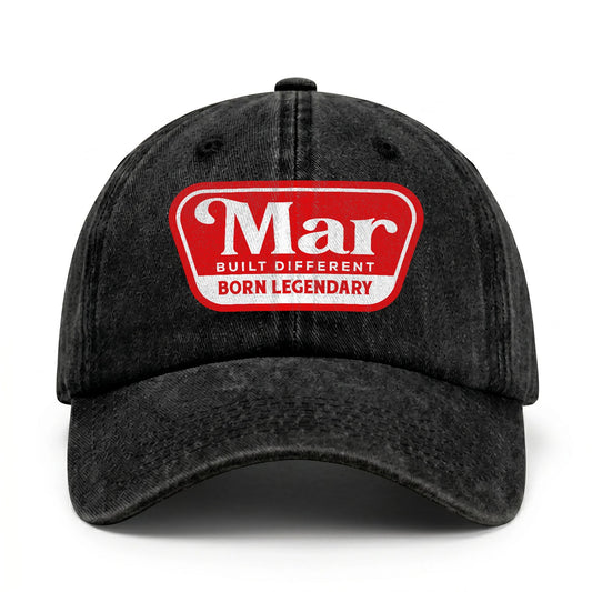 Built Different Born Legendary Red Logo Washed Cap MAR 13K1 C63PF