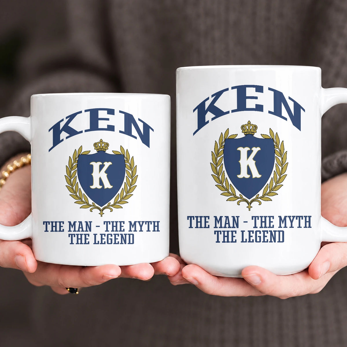 The Man The Myth The Legend Blue And Yellow Logo Mug KEN 13K1 MG24