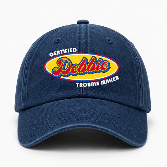 Certified Your Name Trouble Maker Washed Cap DEBBIE 13K1 C73PF