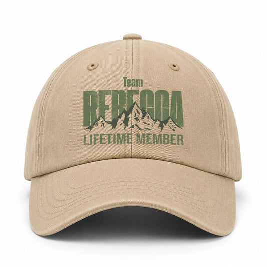 Team Your Name Lifetime Member Mountain Cap REBECCA 13K1 C58PF