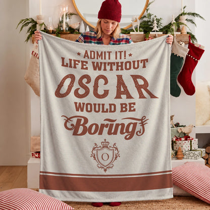 Life Without Your Name Would Be Boring Cream Terracotta Blanket OSCAR 13K1 BK24