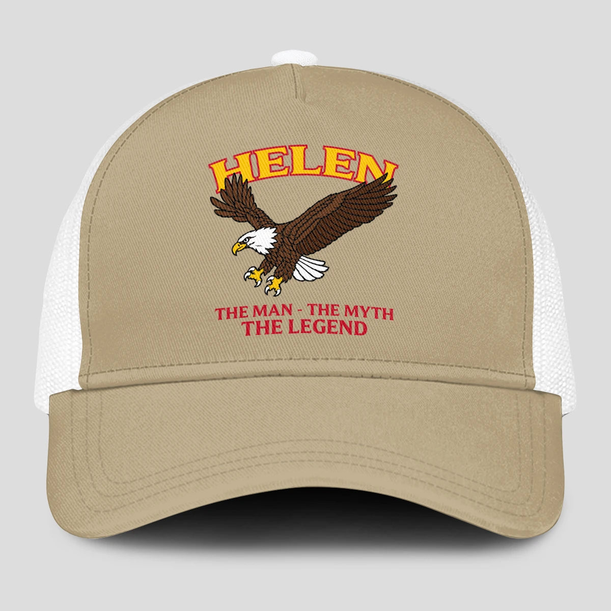 The Man The Myth The Legend Eagle Khaki Mesh Cap HELEN 13K1 C210PF
