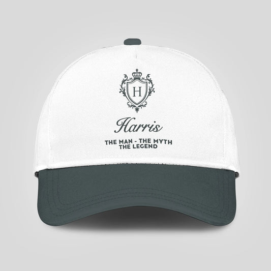 The Man The Myth The Legend Elegant Gray And White Cap HARRIS 13K1 C170PF