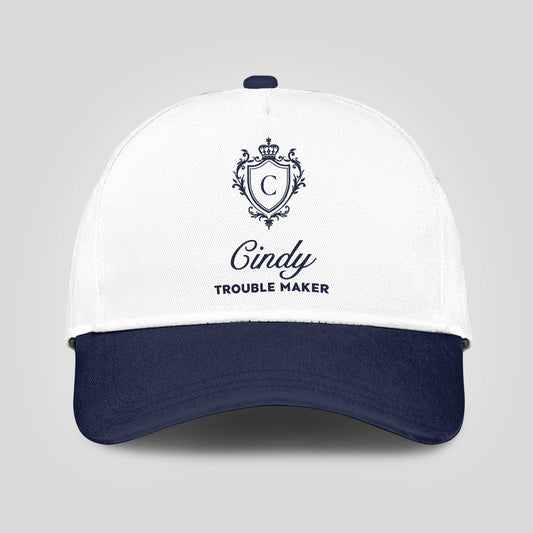 Trouble Maker Funny Blue And White Cap CINDY 13K1 C152PF