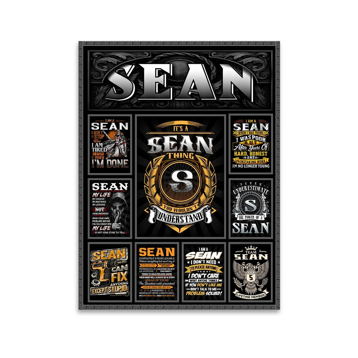 SEAN Personalized Sponge Floor Mat – Custom Printed Home Decor 13K1-AR2