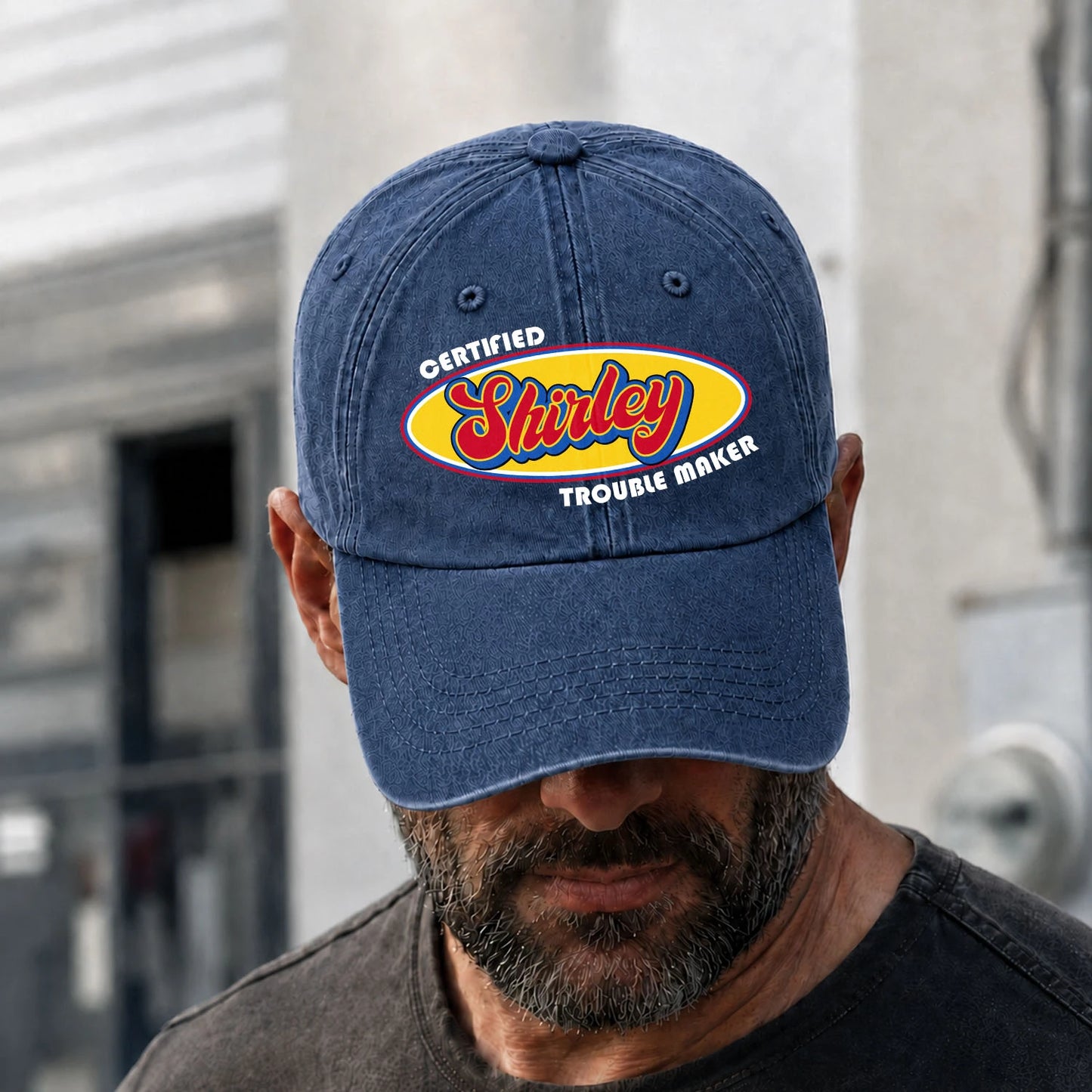 Certified Your Name Trouble Maker Washed Cap SHIRLEY 13K1 C73PF