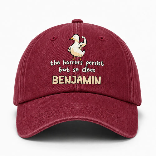 The Horrors Persist But So Does Your Name Funny Goose Burgundy Washed Cap BENJAMIN 13K1 C126PF