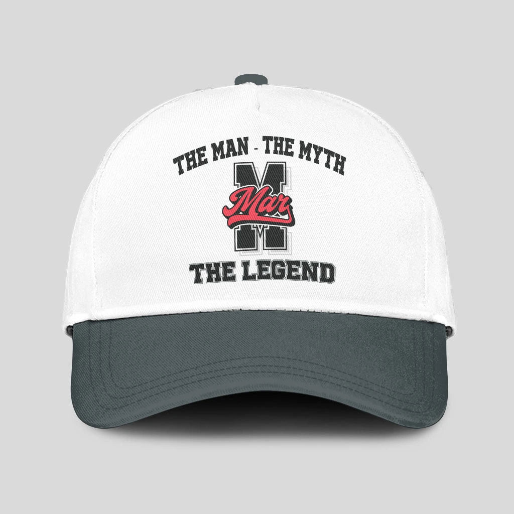 The Man The Myth The Legend Custom Initial Letter And Name Cap MAR 13K1 C38PF