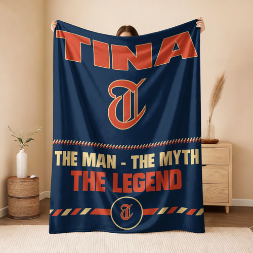 The Man The Myth The Legend Retro Fleece Blanket TINA 13K1 BK53