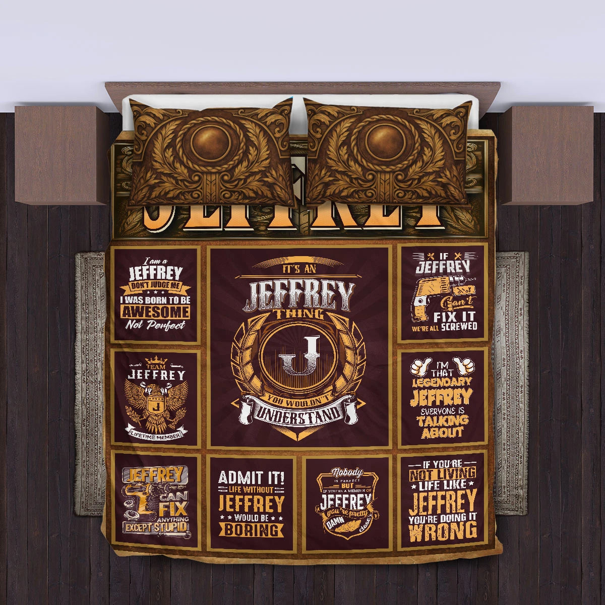 JEFFREY Limited Edition Personalized Bedding Set 13K1-BS3
