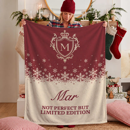 Not Perfect But Limited Edition Red Cream Christmas Fleece Blanket MAR 13K1 BK34