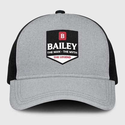 The Man The Myth The Legend Gray Mesh Cap BAILEY 13K1 C189PF