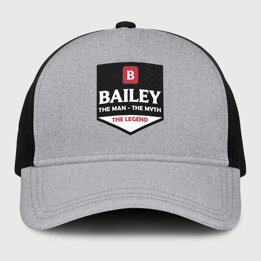 The Man The Myth The Legend Gray Mesh Cap BAILEY 13K1 C189PF