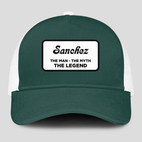 The Man The Myth The Legend Green And White Mesh Cap SANCHEZ 13K1 C198PF