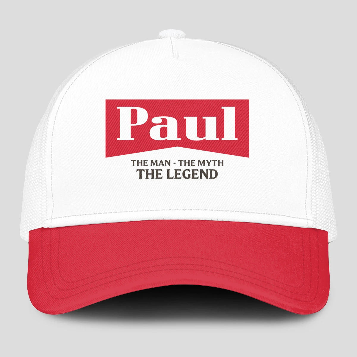 The Man The Myth The Legend Red And White Mesh Cap PAUL 13K1 C197PF