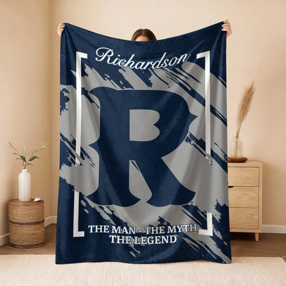 The Man The Myth The Legend Navy Baseball Fleece Blanket RICHARDSON 13K1 BK17