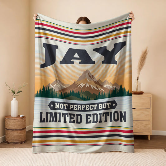 Not Perfect But Limited Edition Vintage Mountain Fleece Blanket JAY 13K1 BK45