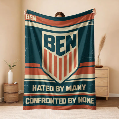 Hated By Many Confronted By None Retro Fleece Blanket BEN 13K1 BK58