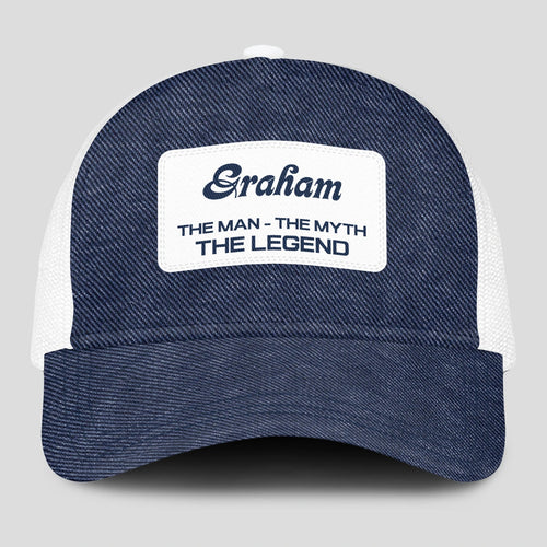 The Man The Myth The Legend Blue Denim Mesh Cap GRAHAM 13K1 C194PF