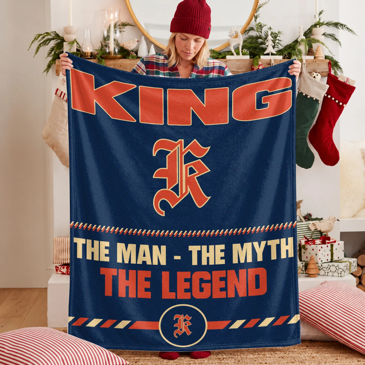 The Man The Myth The Legend Retro Fleece Blanket KING 13K1 BK53