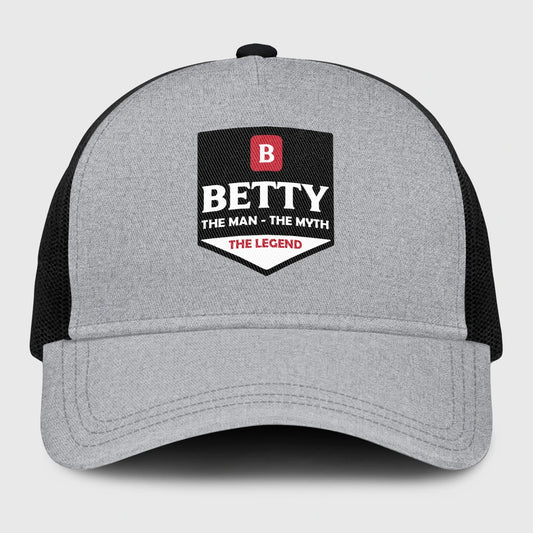 The Man The Myth The Legend Gray Mesh Cap BETTY 13K1 C189PF