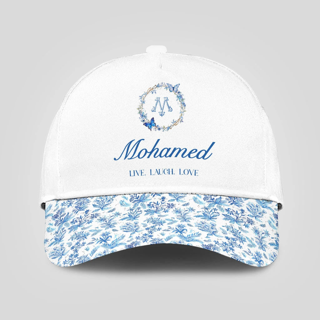 Live Laugh Love Blue Flowers Cap MOHAMED 13K1 C50PF