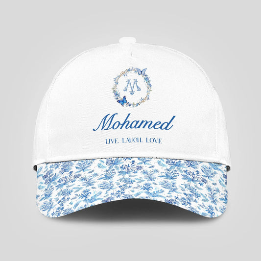 Live Laugh Love Blue Flowers Cap MOHAMED 13K1 C50PF