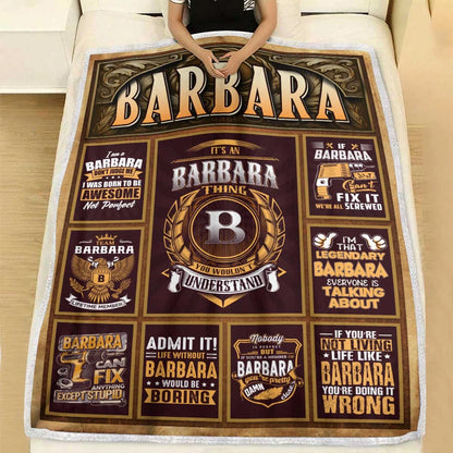 BARBARA Personalized Blanket | Custom Name Cozy Throw Gift 13K1-BK4