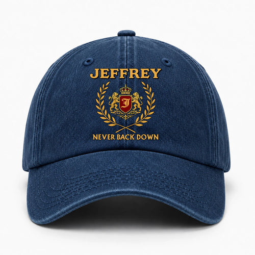 Never Back Down Royal Blue Denim Cap JEFFREY 13K1 C60PF