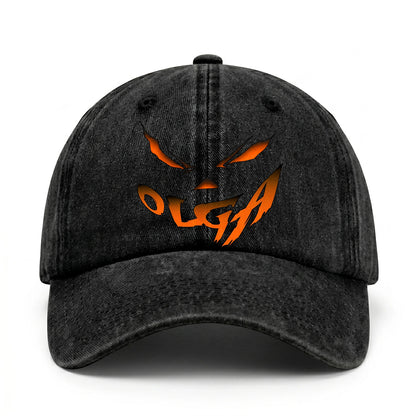 Stay Hungry Pumpkin Chasing Ghosts Funny Washed Cap OLGA 13K1 C101PF