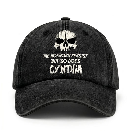 The Horrors Persist But So Does Your Name Cool Skull Washed Cap CYNTHIA 13K1 C134PF