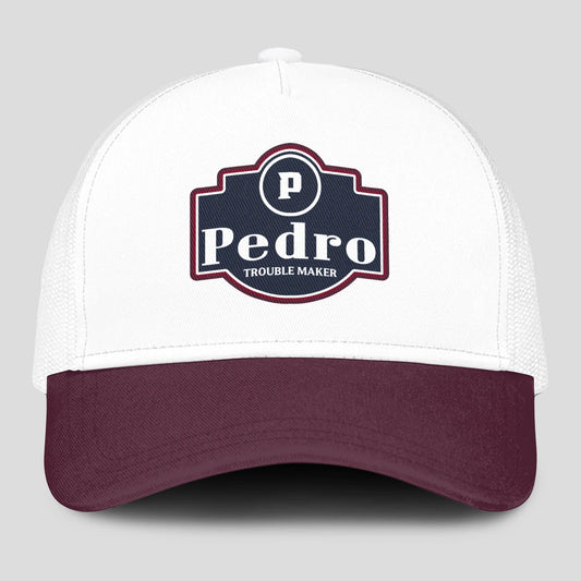 Trouble Maker Burgundy And White Funny Mesh Cap PEDRO 13K1 C201PF