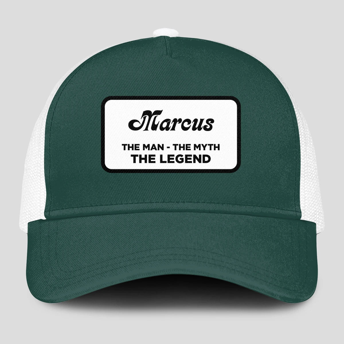 The Man The Myth The Legend Green And White Mesh Cap MARCUS 13K1 C198PF