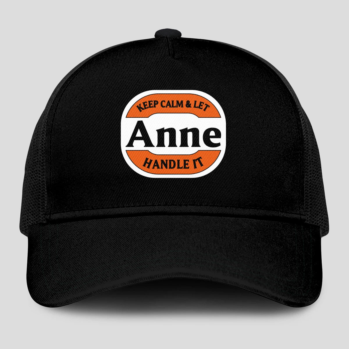Keep Calm & Let Your Name Handle It Black Mesh Cap ANNE 13K1 C199PF