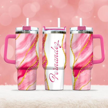 FERNANDEZ 40oz Personalized Tumbler Cup with Straw | Custom Stainless Steel Mug 13K1-TB1