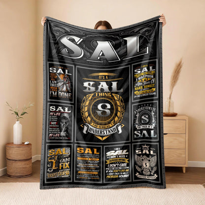 SAL Personalized Blanket | Custom Name Cozy Throw Gift 13K5-BK2