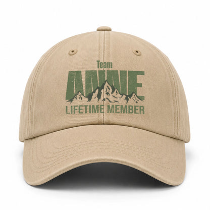 Team Your Name Lifetime Member Mountain Cap ANNE 13K1 C58PF