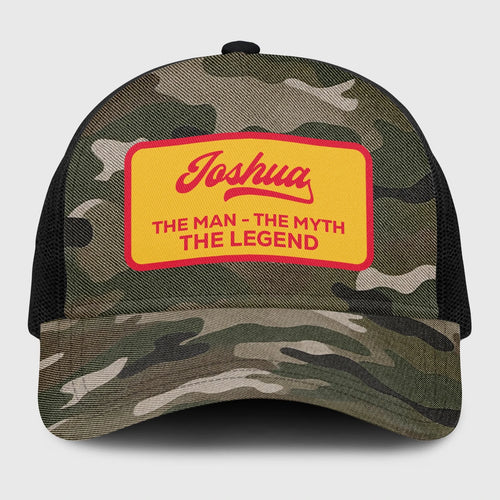 The Man The Myth The Legend Camo Vintage Mesh Cap JOSHUA 13K1 C191PF