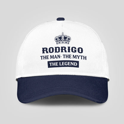 The Man The Myth The Legend King Crown Blue And White Cap RODRIGO 13K1 C147PF