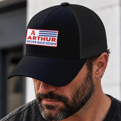 Never Back Down Vintage America Black Mesh Cap ARTHUR 13K1 C207PF