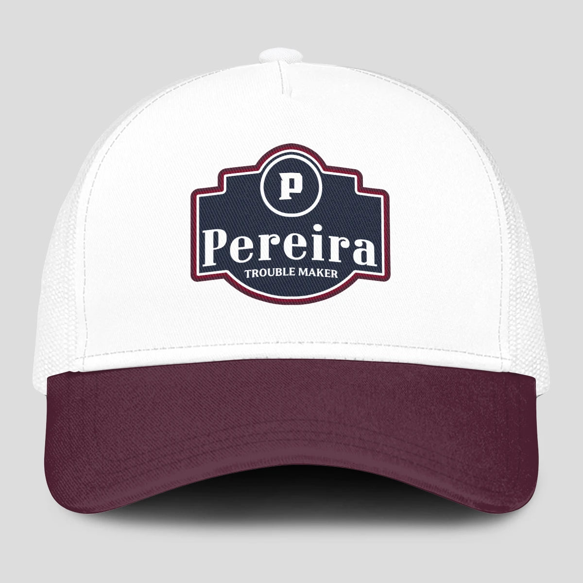 Trouble Maker Burgundy And White Funny Mesh Cap PEREIRA 13K1 C201PF