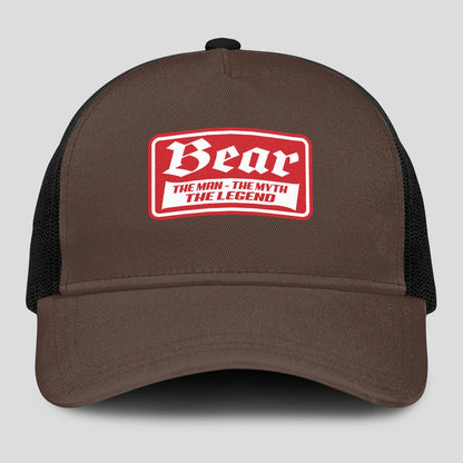 The Man The Myth The Legend Red Logo Brown Mesh Cap BEAR 13K1 C203PF
