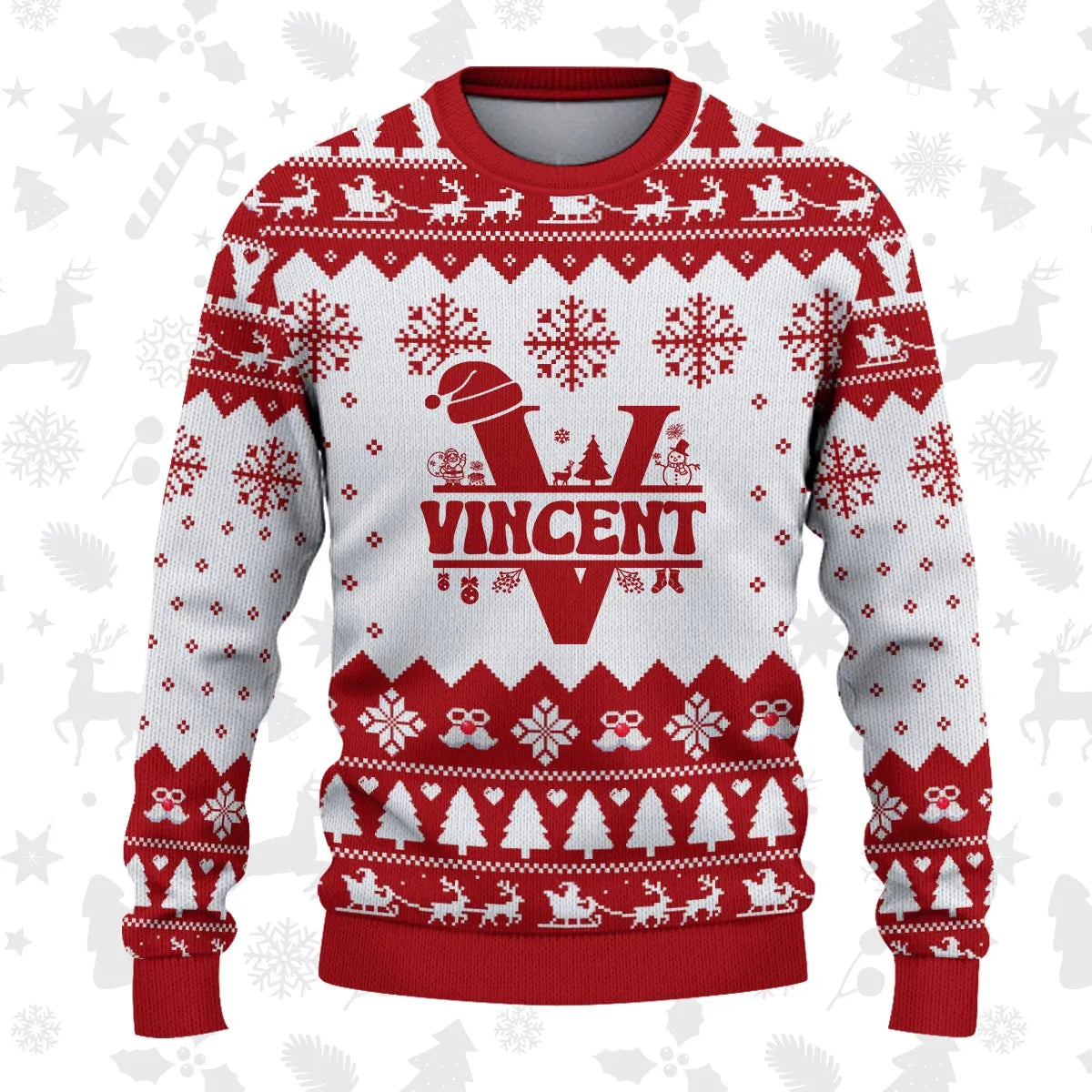 VINCENT Personalized Christmas Pajama Set - Holiday Gift Outfit 13K1-CR2