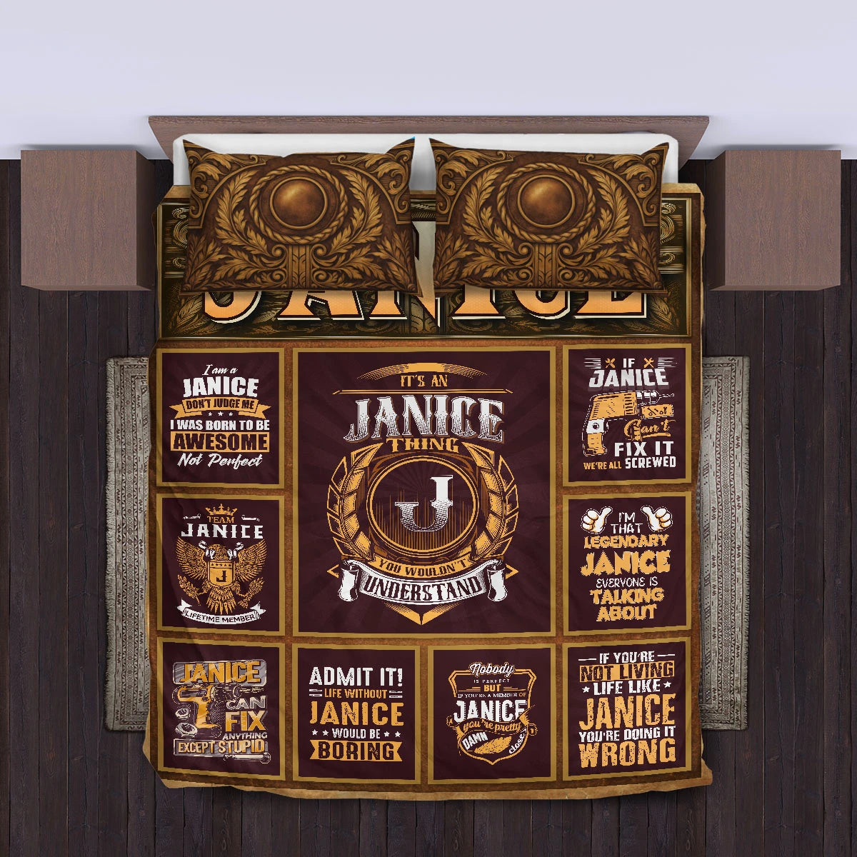 JANICE Limited Edition Personalized Bedding Set 13K1-BS3