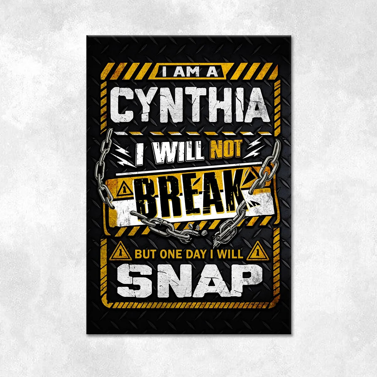CYNTHIA Motivational Rug – Black & Yellow Quote Carpet for Living Room 13K1-AR1